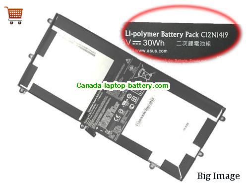 Genuine ASUS C12PMCH Battery 7660mAh, 30Wh , 3.8V, Black , Li-ion