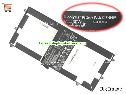 Genuine ASUS Transformer Book (T100 Chi) 10.1 Inch Windows 8 tablet Battery 7660mAh, 30Wh , 3.8V, Black , Li-ion