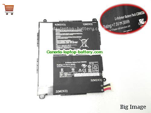 Genuine ASUS C21N1326 Battery 5066mAh, 38Wh , 7.5V, Black , Li-ion