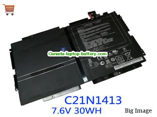Genuine ASUS C21N1413 Battery 3940mAh, 30Wh , 7.6V, Black , Li-ion