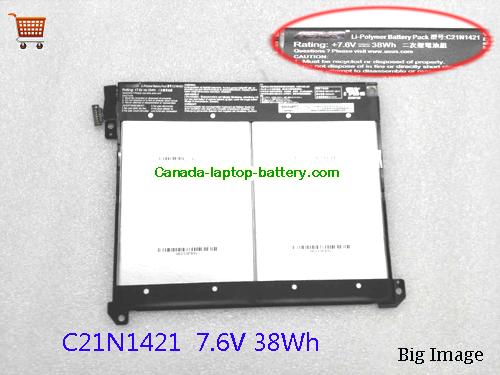 Canada ASUS C21N1421 Battery 0B200-01520000 38Wh 7.6V