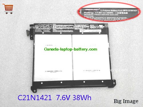 Genuine ASUS Transformer Book T300CHI Battery 5000mAh, 38Wh , 7.6V, Black , Li-ion