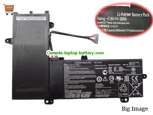 Genuine ASUS E205SA Battery 4840mAh, 38Wh , 7.6V, Black , Li-ion