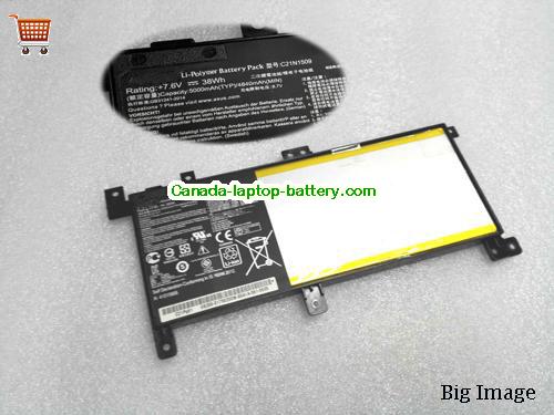Genuine ASUS VivoBook K556UA-DM146T Battery 4840mAh, 38Wh , 7.6V, Black , Li-ion
