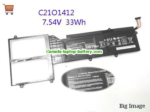 Genuine ASUS C21O1412 Battery 4380mAh, 33Wh , 7.54V, Black , Li-ion