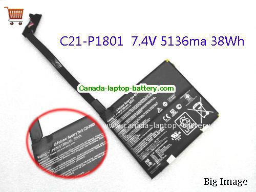 Genuine ASUS Transformer AiO P1801 Tablet PC Battery 5136mAh, 38Wh , 7.4V, Black , Li-ion