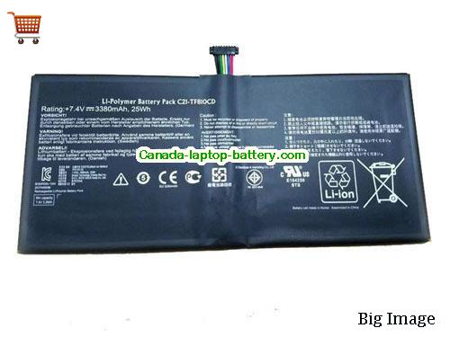 Genuine ASUS C21TF81OCD Battery 3380mAh, 25Wh , 7.4V, Black , Li-ion