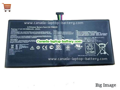 Genuine ASUS C21-TF81OCD Battery 3380mAh, 25Wh , 7.4V, Black , Li-ion