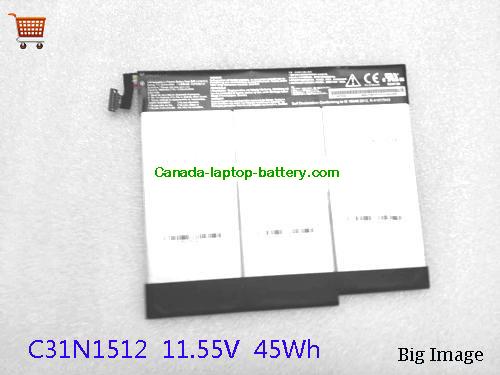 Canada ASUS C31N1512 Battery Rating 11.55V 3790mAh