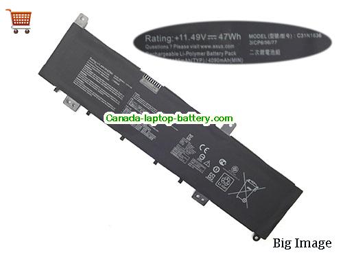 ASUS X580VD-9A Replacement Laptop Battery 4165mAh, 47Wh  11.49V Black Li-Polymer