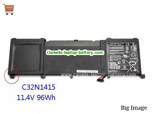 Genuine ASUS G501VW-FI135T Battery 8420mAh, 96Wh , 11.4V, Black , Li-ion