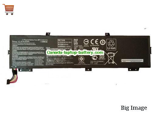 Genuine ASUS G701VO-1A Battery 8040mAh, 93Wh , 11.4V, Black , Li-ion