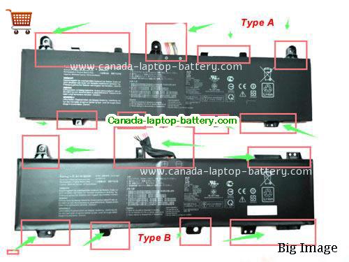 Genuine ASUS ROG Zephyrus Duo 15 GX550LXS-HF125T Battery 5675mAh, 90Wh , 15.4V, Black , Li-Polymer