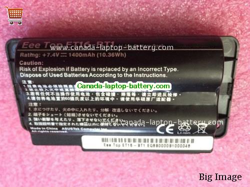 Genuine ASUS ASUS Eee Top ET16-BT1 Battery 1400mAh, 10.36Wh , 7.4V, Black , Li-ion