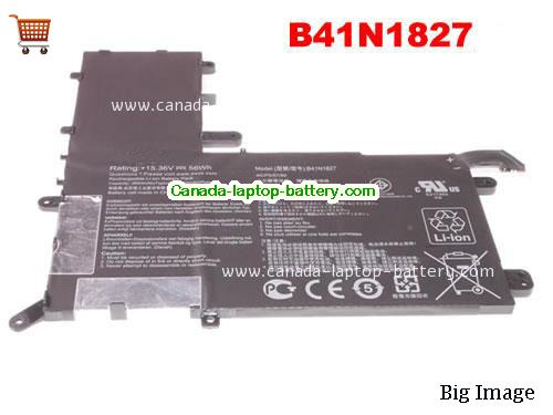 Genuine ASUS B41N1827 Battery 3653mAh, 56Wh , 15.36V, Black , Li-Polymer