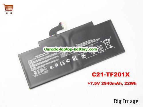 Genuine ASUS TF201-1B002A Battery 2940mAh, 22Wh , 7.5V, Black , Li-Polymer