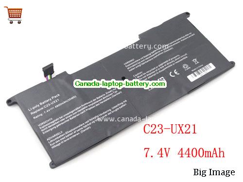 ASUS UX21E-DH71 Replacement Laptop Battery 4800mAh, 35Wh  7.4V Black Li-Polymer