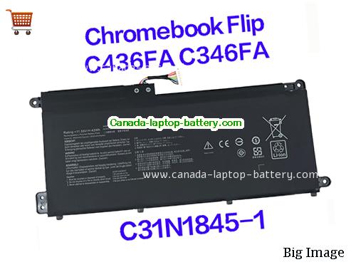 Genuine ASUS Chromebook Flip C436-E10097 Battery 3640mAh, 42Wh , 11.55V, Black , Li-Polymer