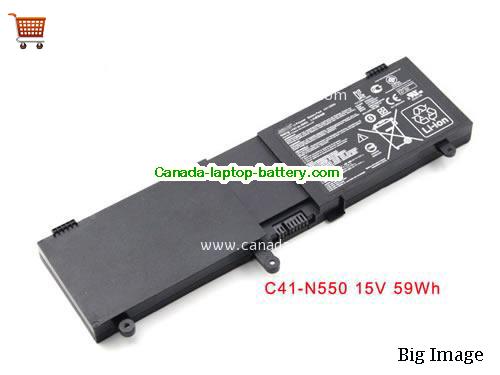 Genuine ASUS N550JA-1A Battery 4000mAh, 59Wh , 14.8V, Black , Li-Polymer