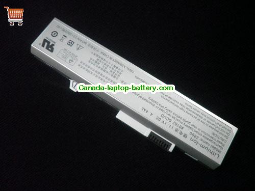 HASEE Q200C Replacement Laptop Battery 4400mAh, 4.4Ah 11.1V Silver Li-ion