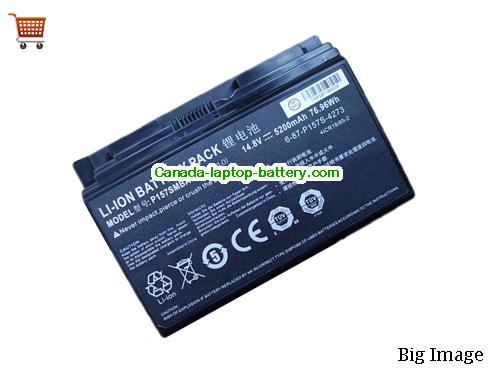 Canada Clevo P157SMBAT-8 Battery 6-87-P157S-4272 6-87-P157S-4273 14.8V 76.96Wh