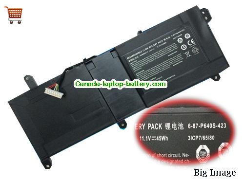 Genuine CLEVO 6-87-P640S-4231A Battery 45Wh, 11.1V, Black , Li-ion