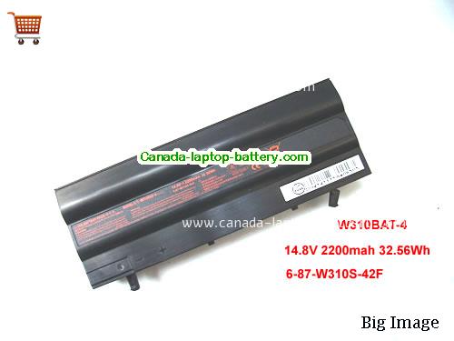 Genuine CLEVO 6-87-w310s-429 Battery 2200mAh, 32.56Wh , 14.8V, Black , Li-ion