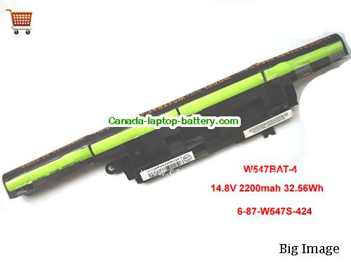 Canada Original W547BAT-4 Battery 6-87w547s-424 for Clevo W547 Laptop