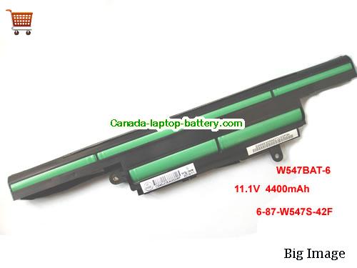 Genuine CLEVO W547BAT-4 Battery 4400mAh, 11.1V, Black , Li-ion