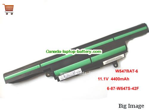 Genuine CLEVO 6-87-W547S-42F Battery 4400mAh, 11.1V, Black , Li-ion