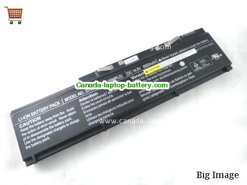 Canada Original Laptop Battery for  SAGER PortaNote D700T, PortaNote D750W Series,  Black, 6600mAh 14.8V