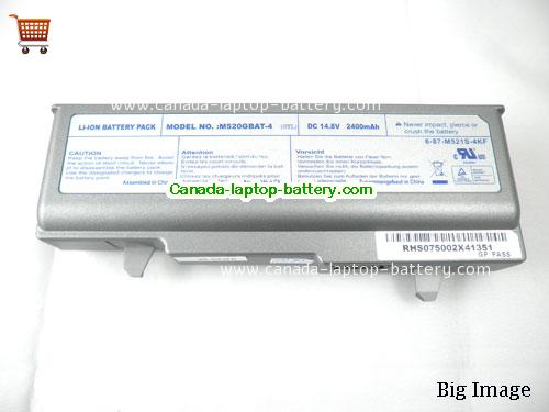 Genuine CLEVO M520-G Battery 2400mAh, 14.8V, Sliver , Li-ion