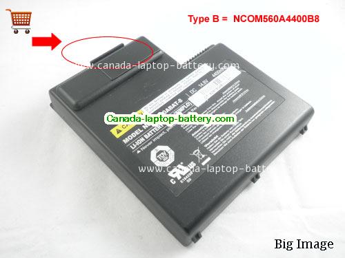 Genuine CLEVO BAT-5720 Battery 4400mAh, 14.8V, Black , Li-ion