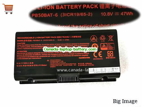 Canada Genuine CLEVO PB50BAT-6 Battery Li-ion 10.8v 47Wh for PB70EF-G Series