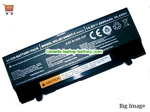 Genuine CLEVO RigidBook R13T Battery 2600mAh, 38Wh , 14.8V, Black , Li-ion