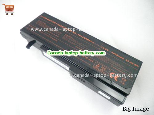 Genuine CLEVO TN121R Battery 2400mAh, 14.8V, Black , Li-ion