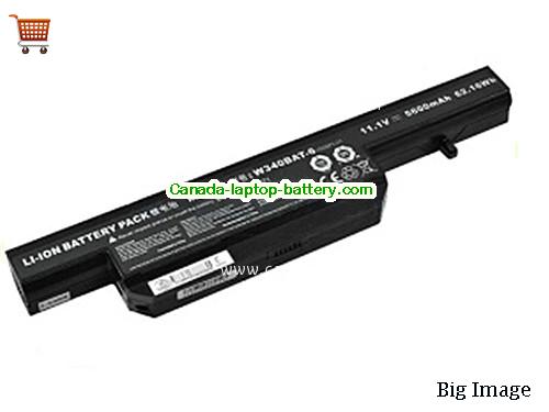 Genuine CLEVO 6-87-W345S-4W42 Battery 5600mAh, 62Wh , 11.1V, Black , Li-ion