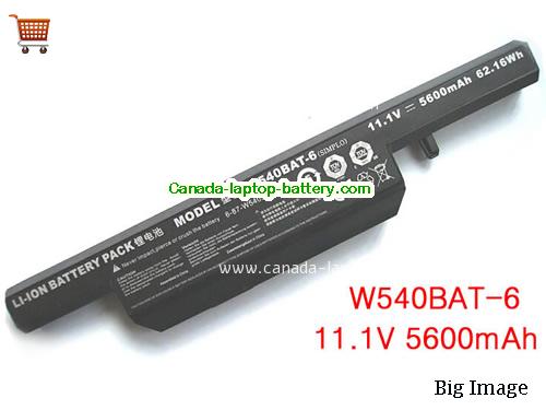 Canada Original Laptop Battery for  GIGABYTE Q22552,  Black, 5600mAh, 62.16Wh  11.1V