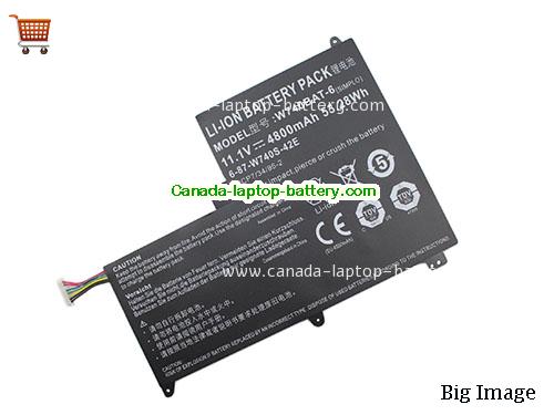 Canada 6-87-W740S-42E W740BAT-6 Battery for CLEVO S413 W740SU series Battery 4800mAh