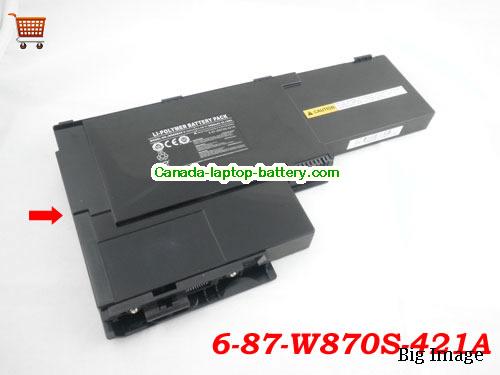 Genuine CLEVO 6-87-W870S-421B Battery 3800mAh, 11.1V, Black , Li-Polymer