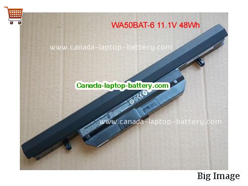 Canada Genuine CLEVO WA50BAT-6 Battery 6-87-WA5RS-4241 48Wh 11.1v 4400mah 48.84Wh