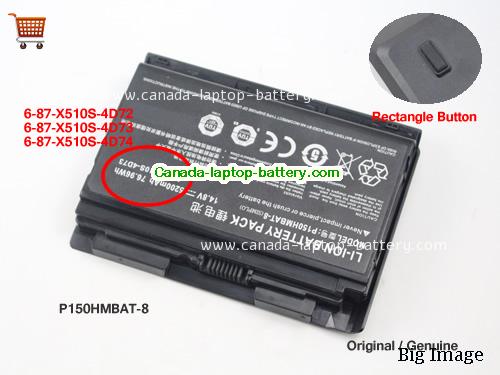 Canada Original Laptop Battery for   Black, 5200mAh, 76.96Wh  14.8V