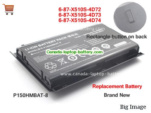 Canada Replacement Laptop Battery for  SAGER NP8151, NP8268-S, NP9170, P150HMBAT-8,  Black, 5200mAh 14.8V