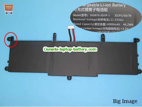 Genuine CHUWI Corebook X 14 Battery 4000mAh, 46.2Wh , 11.55V, Black , Li-ion