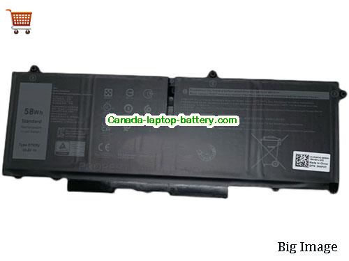 Genuine Dell Latitude 15 7530 9K5Y9 Battery 3625mAh, 58Wh , 15.2V, Black , Li-ion