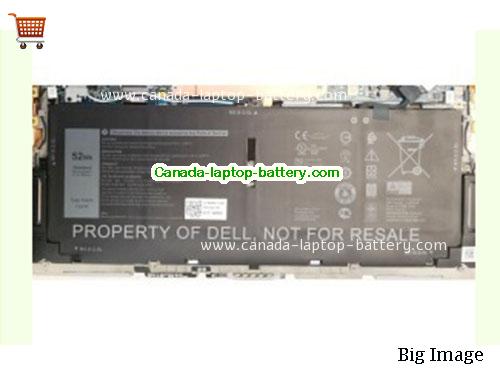 Genuine Dell 722KK Battery 6500mAh, 52Wh , 7.6V, Black , Li-Polymer