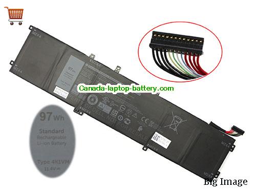Genuine Dell 4K1VM Battery 8070mAh, 97Wh , 11.4V, Black , Li-Polymer