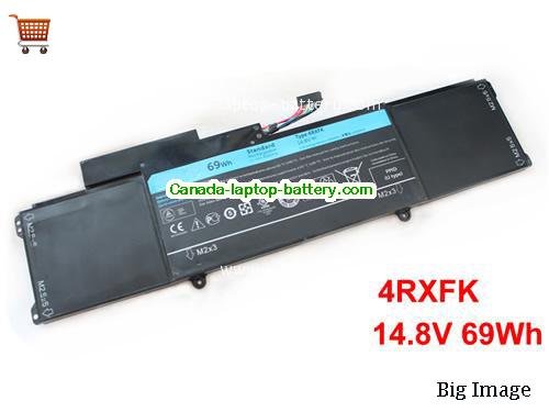 Genuine Dell XPS14 LX421 Battery 69Wh, 14.8V, Black , Li-ion