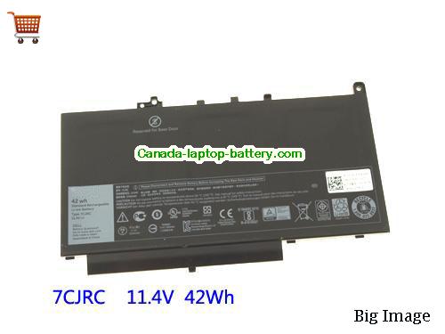 Genuine Dell Latitude E7270 Battery 42Wh, 11.4V, Black , Li-ion