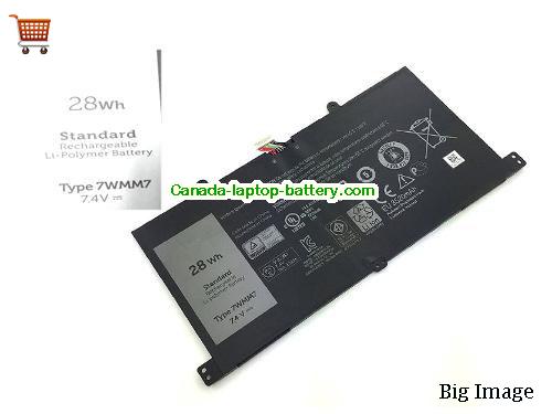 Canada DELL 7WMM7 Laptop Battery, 28Wh